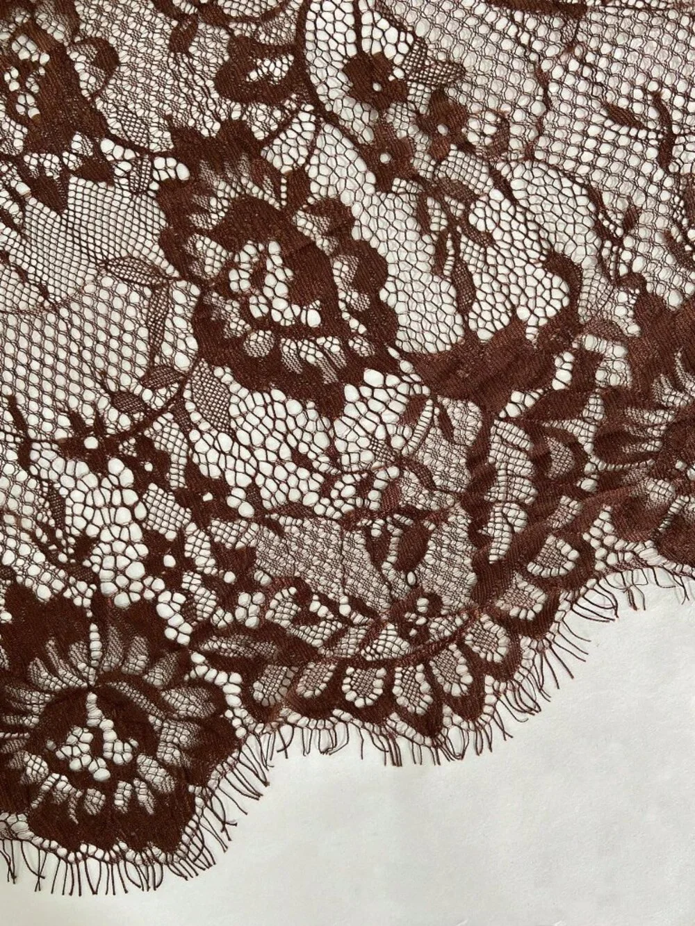 Brown Casual Women's Lace Patchwork Hollow Back Short Sleeve Top